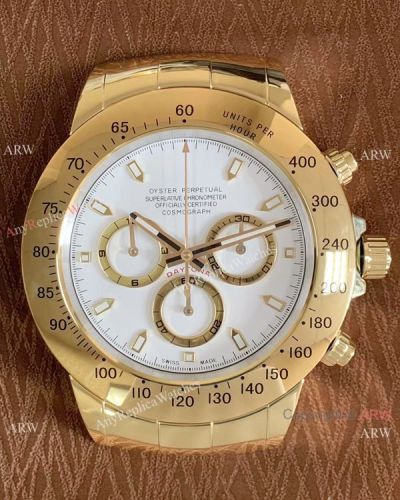2019 New Style Rolex Cosmograph Daytona Wall Clock - Yellow Gold Case